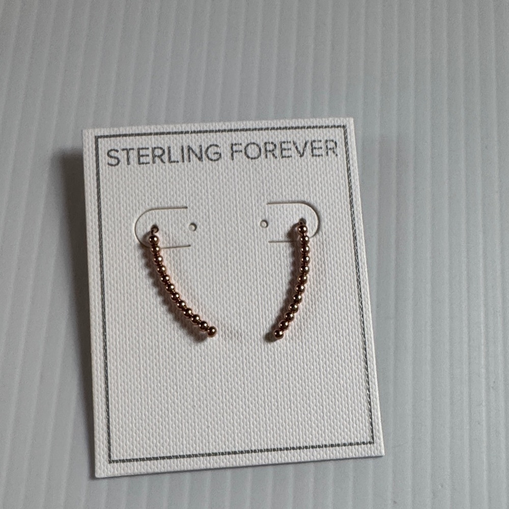 Sterling Forever Rose Gold Beaded Earrings